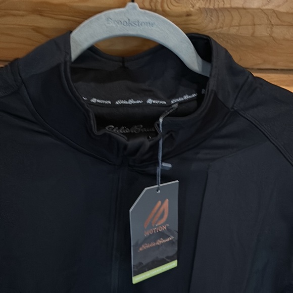 Eddie Bauer NWT Quarter Zip Mock Neck Pullover Size X-Large in Black - Picture 2 of 8